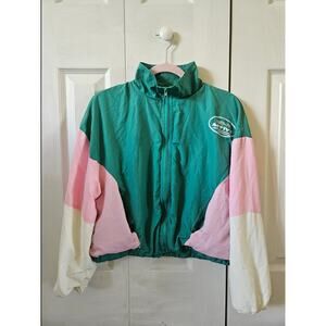 Daisy Street Active Turquoise Color Block Zip Through Track Jacket, Women's Med